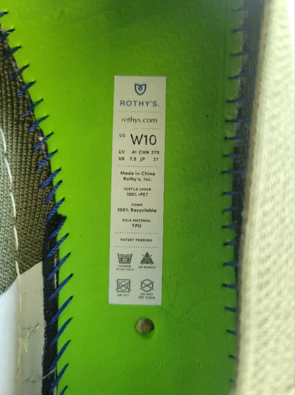 Rothy's Womens Olive Slip-On Sneakers - Picture 5 of 5